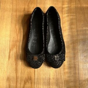 Sz 5 Ted Baker Black Leopard Ballerina Flats